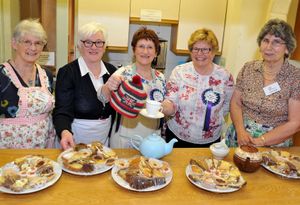Helping with the refreshments from Much Wenlock WI Gay Bream, Val Humphries, Helen Egli, Ina Taylor and Diana Baugh
