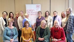 The Home-Start Telford & Wrekin team with Caia Bryant-Griffiths seated right