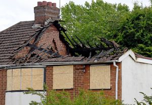 The scene of the house fire on Blakeley Avenue, Wolverhampton