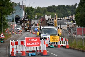 Road closure signs on Norton Road