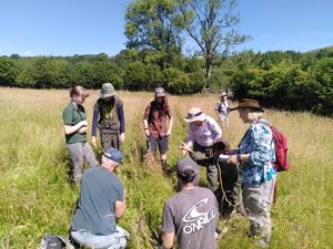 Work experience students with Radnorshire Wildlife Trust