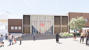 CGI of the transformed entrance to Saddlers Centre, Walsall. 