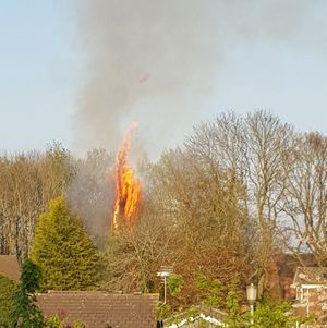 The fire in Stirchley. Photo: @MegapixlesPhoto