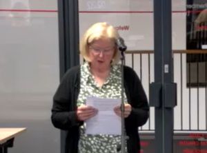 Resident Nicky Pitchford speaking at the planning committee. Picture: Telford & Wrekin Council