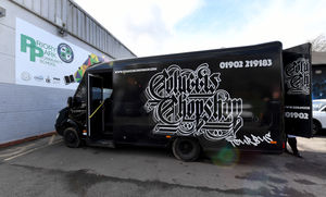 Colucci's Chopshop parked up at the school