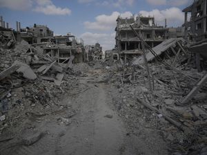 Supporting image for story: Israeli strikes kill 12 in Gaza as three arrested over flares fired at PM’s home