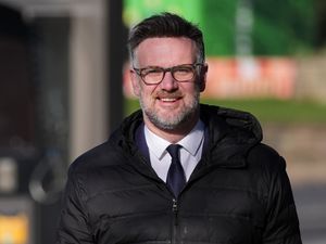 Bargain Hunt auctioneer Charles Hanson outside Derby Crown Court (PA)