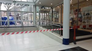 The view from inside the Wulfrun Centre in the aftermath of the attack