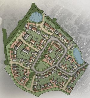 A Potential Masterplan For The Proposed Development Off Marlborough Road, Stone, On Display At The May 8 Consultation Event
