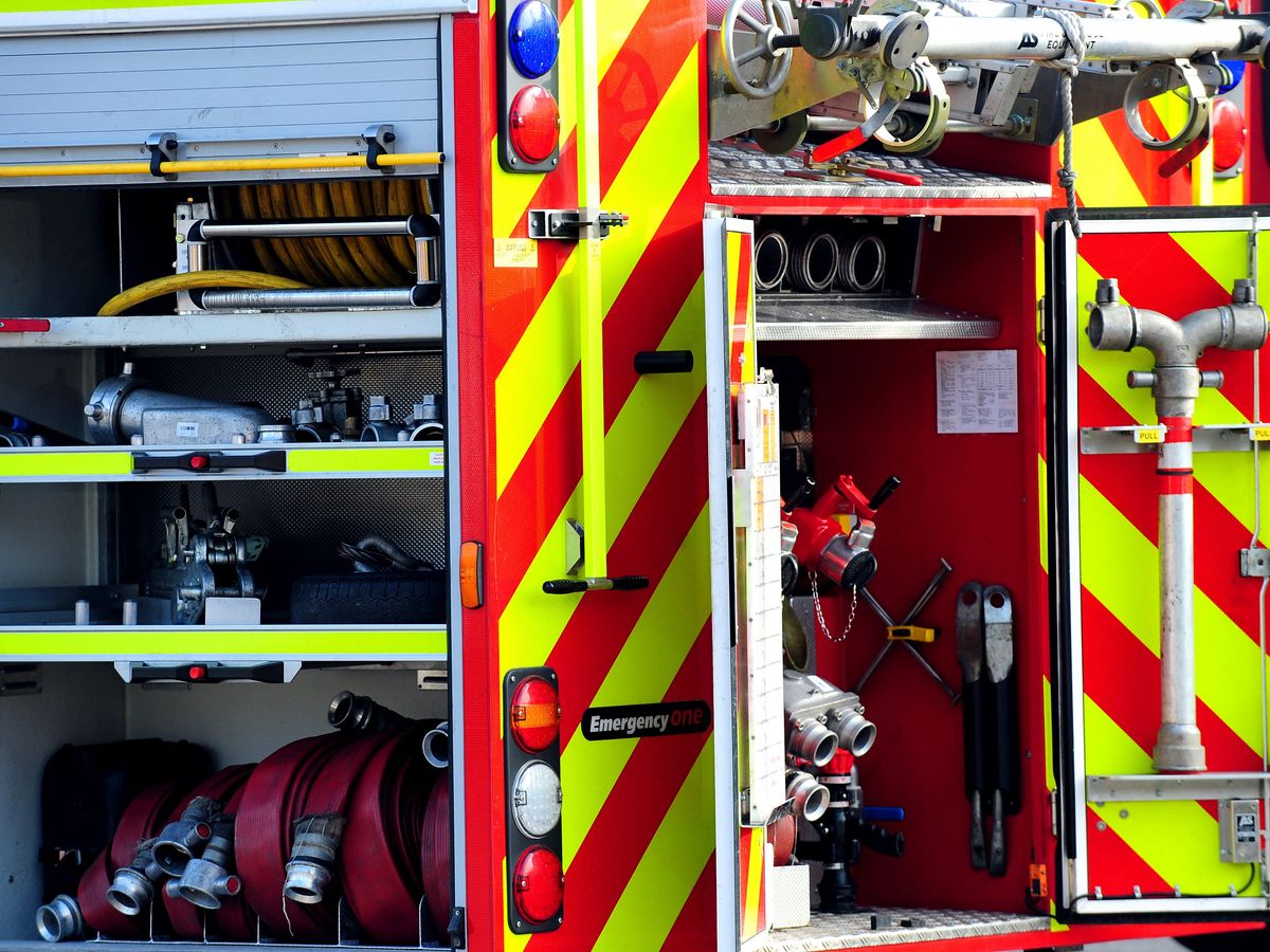 Fire crews tackle shed blaze in Shrewsbury