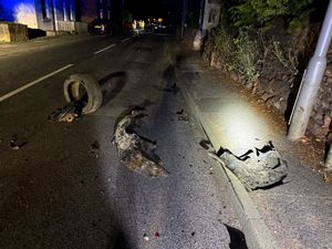 Shrewsbury Road was closed after the collision. Picture: Market Drayton Fire Station