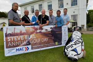 Steve Bull with (left-right) Andy Bains, Jag Gill, Suresh Boua , Bully, Mark Copson, Jaz Khunkun and Paul Wood..