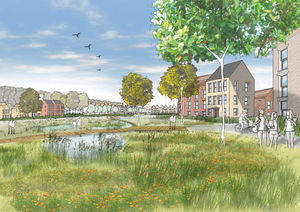 An artist's impression of Stanmore Garden Village