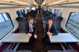 West Midlands Mayor Andy Street with West Midlands Trains' managing director Ian McConnell