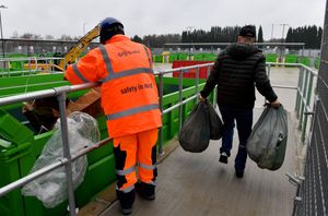 Reporter Daniel Walton tries out the new Recycling Centre, Aldridge, on the first day of opening.