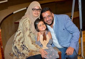 Jamilla Fazal with her daughter Aniyah, 4, and Imran Mohammed