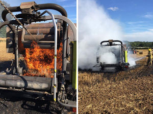 Supporting image for story: Baler destroyed in fire near Bridgnorth
