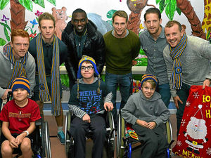 Supporting image for story: Shrewsbury Town players bring Oswestry hospital cheer