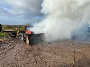 Supporting image for story: Forklift on fire near Newport