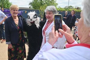 Kevin the Badger with Jane Wilkinson and June Williams at the event.