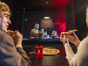 Supporting image for story: Life-sized 3D holograms allow loved ones to virtually share meal 400 miles apart
