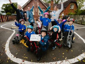 Supporting image for story: Schoolchildren overjoyed at new playground trike track 