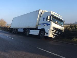 Supporting image for story: Hours of A442 disruption as HGV gets stranded in hedge 