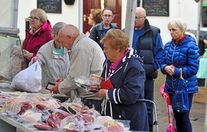Shoppers at Oswestry Farmers Market