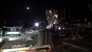 The new bridge in position. Picture: Telford & Wrekin Council