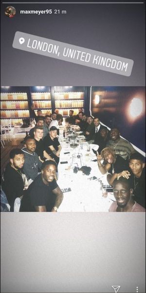Hennessey was enjoying a meal with his Crystal Palace team mates. Instagram: maxmeyer95