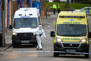 Police at the scene in Ladywood, Birmingham. Photo: SnapperSK