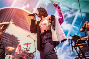 Dua Lipa at Birmingham's Genting Arena. Pic: Emma Turner