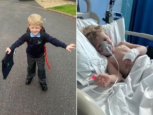 Supporting image for story: A special first school day for George six months after life-saving lung surgery