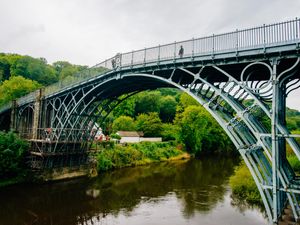 Supporting image for story: Scaffolding up as restoration work to start on Iron Bridge - with pictures