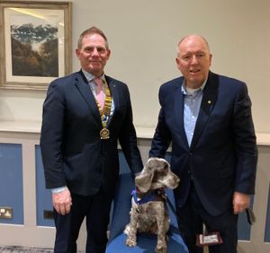Mark Haywood, left, with Phil Griffin and Rolo