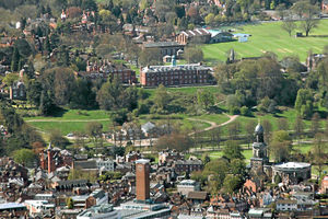 Oasis of green Shrewsbury School set in extensive grounds