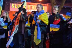 Crowds gathered for the vigil in St Peter's Square, Wolverhampton
