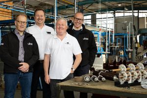 Steve Grice of UKSE, James Russell and Tony Greenfield, both of Webster-Wilkinson, with Mike Lowe, UKSE