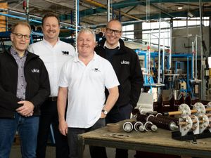 Steve Grice of UKSE, James Russell and Tony Greenfield, both of Webster-Wilkinson, with Mike Lowe, UKSE