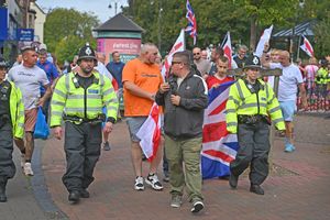 The groups marched from Cannock town centre to the hotel