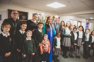 Management and pupils of Bhylls Acre Primary School.

Photo Credit: Małgorzata Starzewska