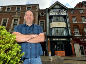 Rob Hynes outside The Hole In The Wall, one of the best pubs in Shropshire. Photo: Steve Leath
