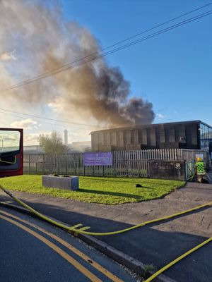 Flames and smoke were seen coming from St Martin’s School at around 5.24pm on Sunday, September 21. Pic: Ellesmere Fire Station