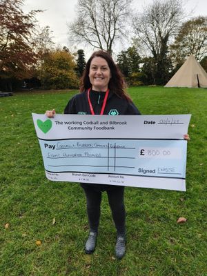 Katie with the cheque 