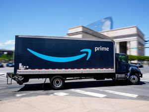 An Amazon truck