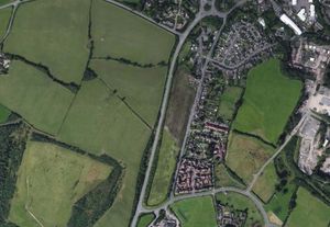 The scheme, which relates to a 9-acre patch of agricultural land west of Wellington Road, has been put forward by Fisher German on behalf of land promoters, Richborough. Photo: Google