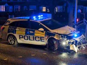 Supporting image for story: 'I heard a bang and then saw the lights!' Police car involved in 'bad' crash in Walsall