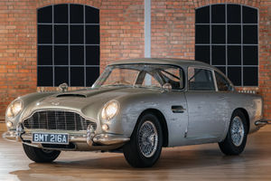 The replica Aston Martin DB5 stunt car. Photo: Max Earey