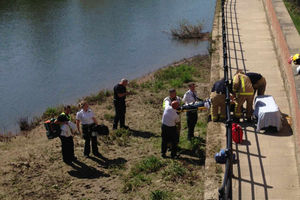 Emergency workers at the scene