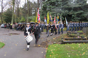 Marching at the Dutch War Graves in Jeffcock Rd (2015)